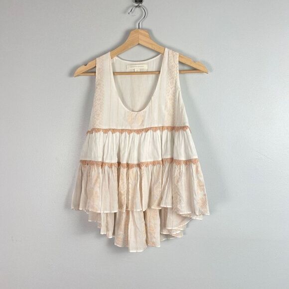 JONATHAN SIMKHAI Embroidered Voile Lightweight Tiered Tank - Picture 4 of 10